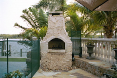 Rock fireplace