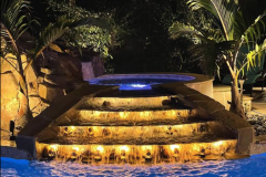 Formal water feature on spa
