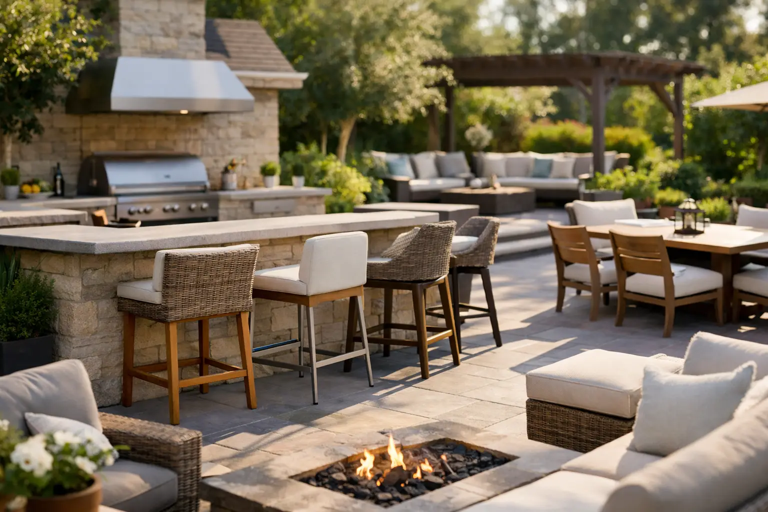 How to Design Outdoor Kitchen Seating That Flows