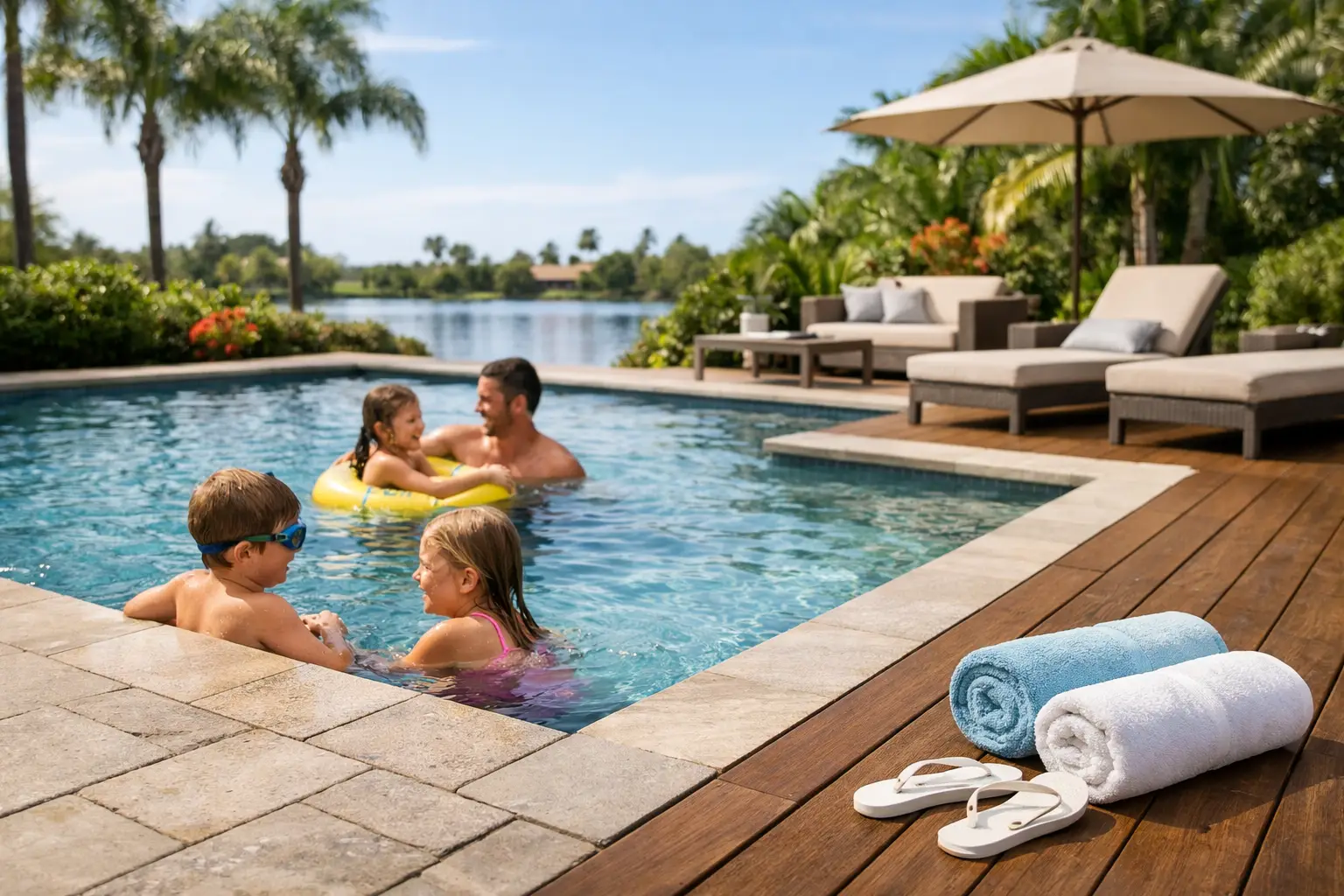 Family Friendly Pool Deck Materials for Florida