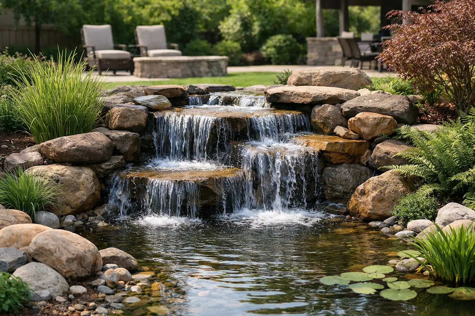 Waterfall Installation Example for a Calmer Backyard